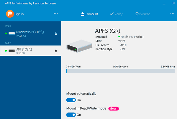 APFS-Dateisystem