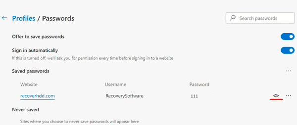 So sehen Sie, wo gespeicherte Passwörter in den Browsern Yandex, Google Chrome, Mozilla FireFox, Opera und Microsoft Edge gespeichert sind