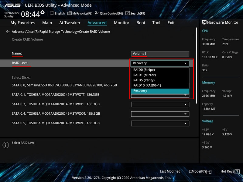 Hardware-RAID auf dem Motherboard