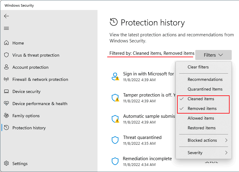 Windows 11 Defender hat die Datei gelöscht