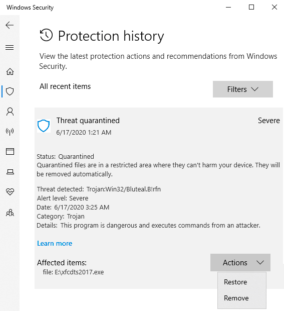 Wie man von Windows Defender gelöschte Dateien wiederherstellt