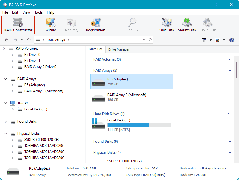 Wiederherstellung von Hardware-RAID