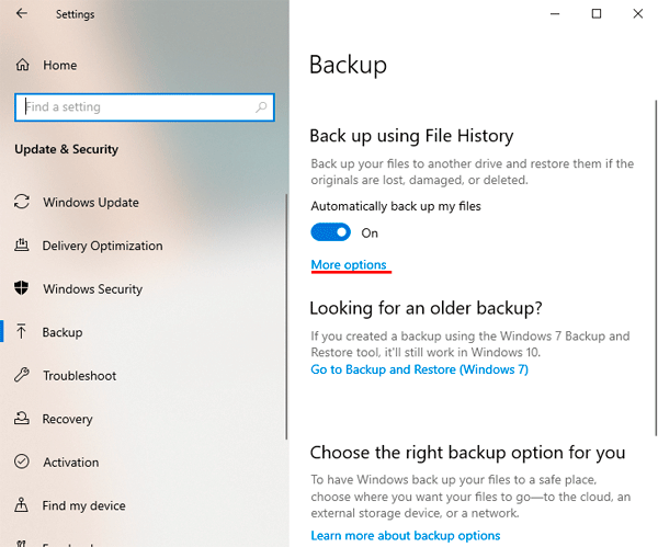 Dateiversionsverlauf in Windows prüfen, um gelöschte Dateien wiederherzustellen