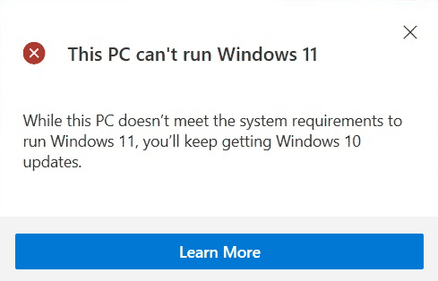 Dieser PC kann Windows 11 nicht ausführen