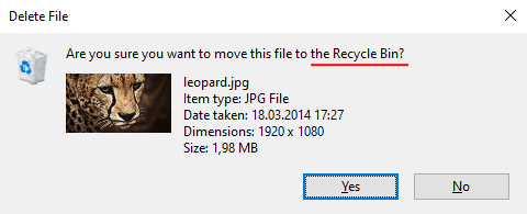 Warum gelöschte Dateien nicht im Papierkorb angezeigt werden