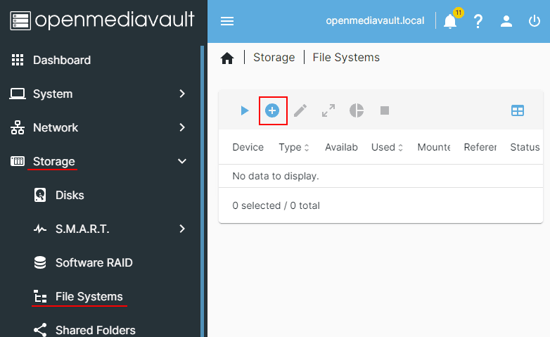 So erstellen Sie ein Dateisystem in OpenMediaVault