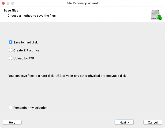 Save the recovered files