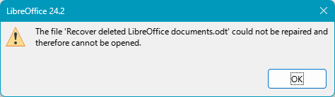 Wiederherstellung beschädigter LibreOffice-Dokumente