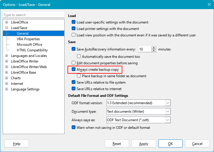 Wo LibreOffice temporäre Dateien und Sicherungskopien speichert