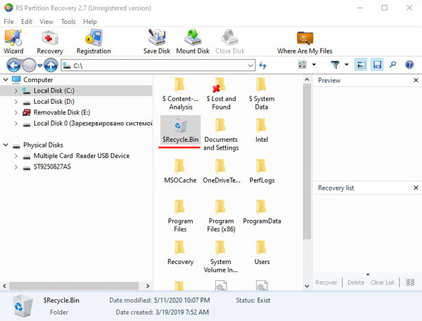 How to restore files and folders after deleting them to Recycle Bin and cleaning it out