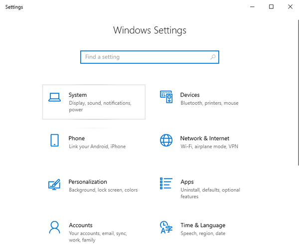 Windows-Einstellungsfenster