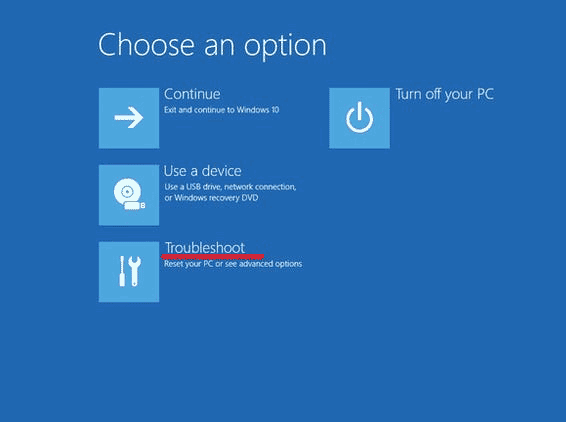 Problembehandlung in der Windows-Wiederherstellungsumgebung
